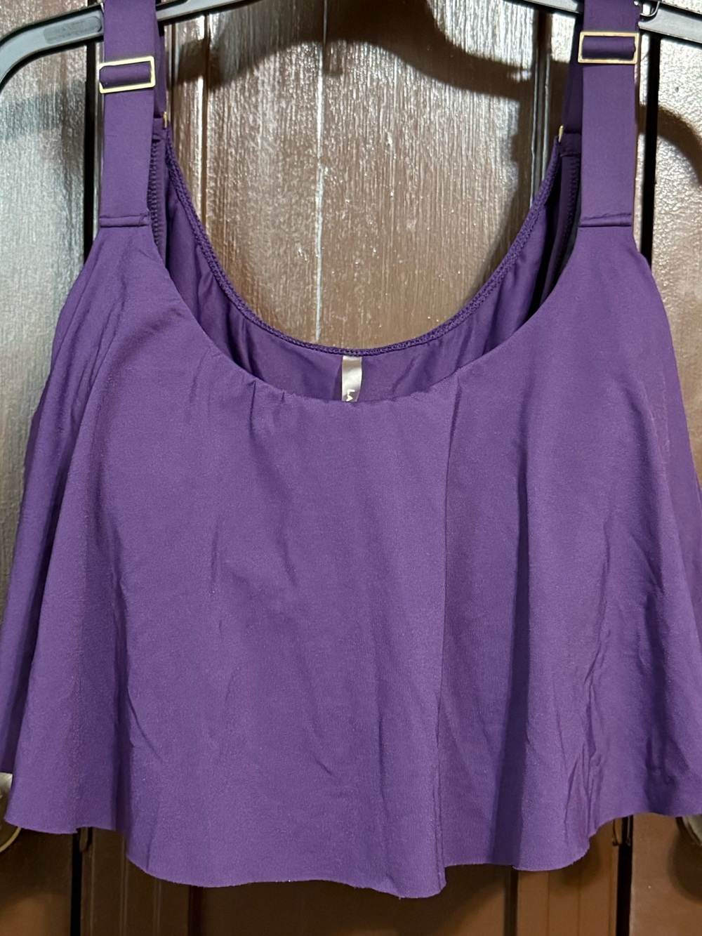 Lands' End Purple Flounce Tankini Top